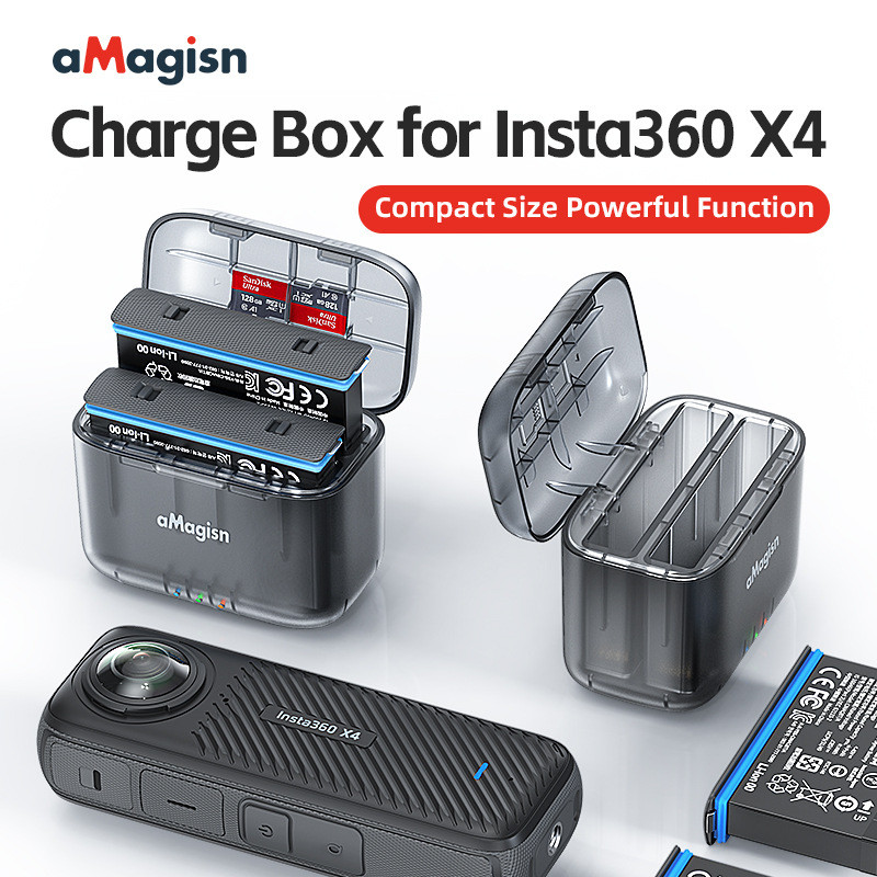 Dành cho hộp sạc Insta360 X4 Shadow Stone X4 sạc kép sạc pin phụ kiện ngăn lưu trữ pin
