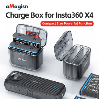  Dành cho hộp sạc Insta360 X4 Shadow Stone X4 sạc kép sạc pin phụ kiện ngăn lưu trữ pin 