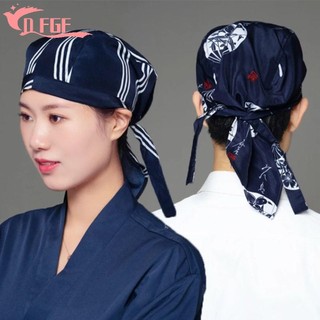 Dfgf Bếp Mũ Làm Việc, Cotton Phong Cách Nhật Bản Mũ Đầu Bếp, Mũ Turban Làm Việc Có Thể Điều Chỉnh Bền Chống Bụi Mũ Cafe Unisex