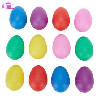 【UTHU】Maracas Rattle Easter Sound Egg 12 Pcs Latin Hand Percussion Musical Instrument