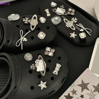 KRHB Hồng Hello Kitty Saturn Elements Series Khóa Giày Kawaii Sanrio Giày Hoa Dễ Thương Tự Làm Trang Trí Cô Gái Ngày Lễ Quà Tặng MỚI