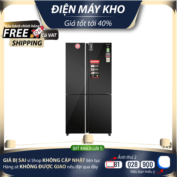 SJ-FXP640VG-BK Tủ lạnh Sharp Inverter 572 lít Multi Door SJ-FXP640VG-BK màu gương đen