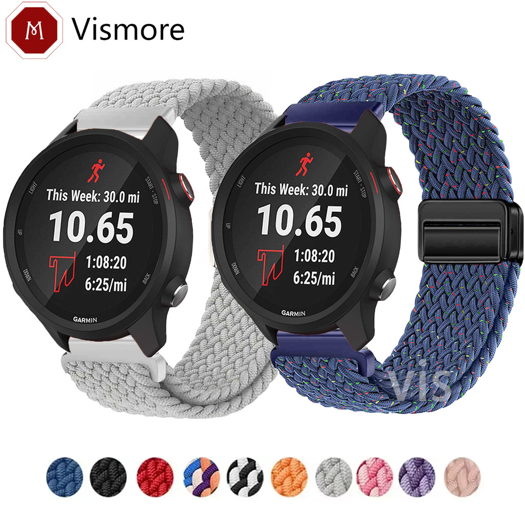 Dây đeo dệt từ tính Nylon cho Garmin Forerunner 165 Music 265 255 245 255S 265S 245M 645 645M 55 158