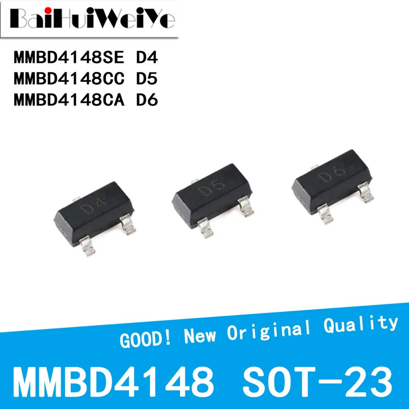 1-5 Cái / lốc MMBD4148 MBD4148SE D4 MBD4148CC D5 MBD4148CA D6 SOT-23 Diode Chuyển Mạch SMD Chip Chất