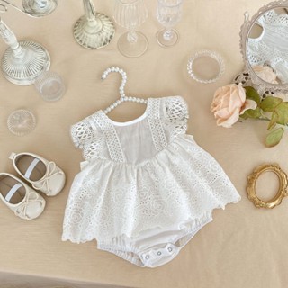 Body Váy Babydoll Ren Hoa Cánh Tiên Trắng Cho Bé Gái Sơ Sinh 1 2 Tuổi MINTSCLOSET Quảng Châu BV7199