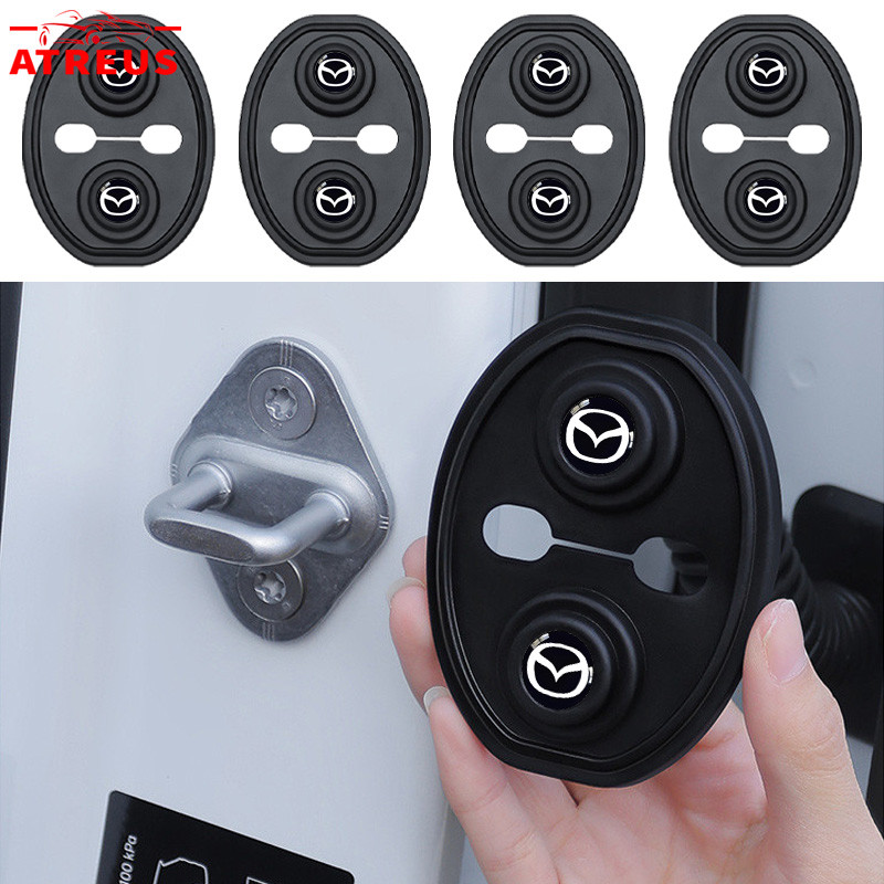 1 / 4 Chiếc Mazda Khóa Cửa Ô Tô Đệm Giảm Chấn Ô Tô Silicon Chốt Cửa Vỏ Bảo Vệ Chống Va Chạm Đệm Cho Xe Mazda 2 3 BP CX5 CX30 CX3 CX8 Mazda2 6 5 CX9 BT50 RX7