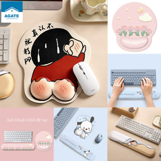  Lót Chuột Có ĐỆM TAY SILICON Máy Tính đệm kê tay giảm mỏi tay Chuyển động của chuột rất nhạy Miếng kê tay bàn phím 
