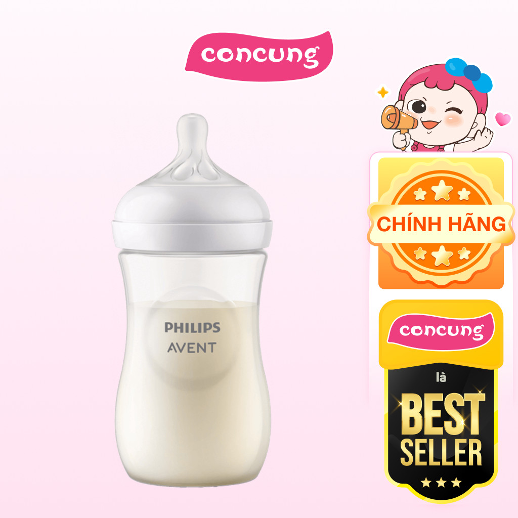 Bình sữa Philips Avent mô phỏng tự nhiên 260ml mẫu mới (SCY903/01, 1M+)