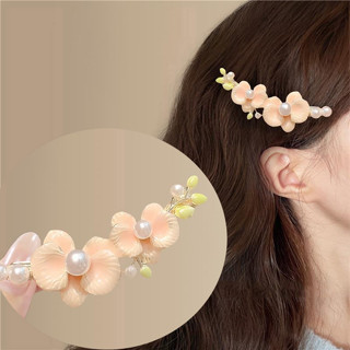  Kẹp tóc hoa ngọc trai nữ kẹp mái kẹp bên phụ kiện tóc nữ thanh lịch> 