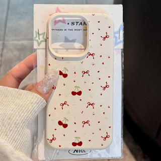  Ốp Điện Thoại Họa Tiết Lượn Anh Đào Màu Đỏ Cho Redmi 13 14C 12 13C Note 14 13 12 11 Pro Plus Turbo 11S 10 Pro Da Anh Đào Dễ Thương Chống Sốc Vỏ Bảo Vệ Mềm 