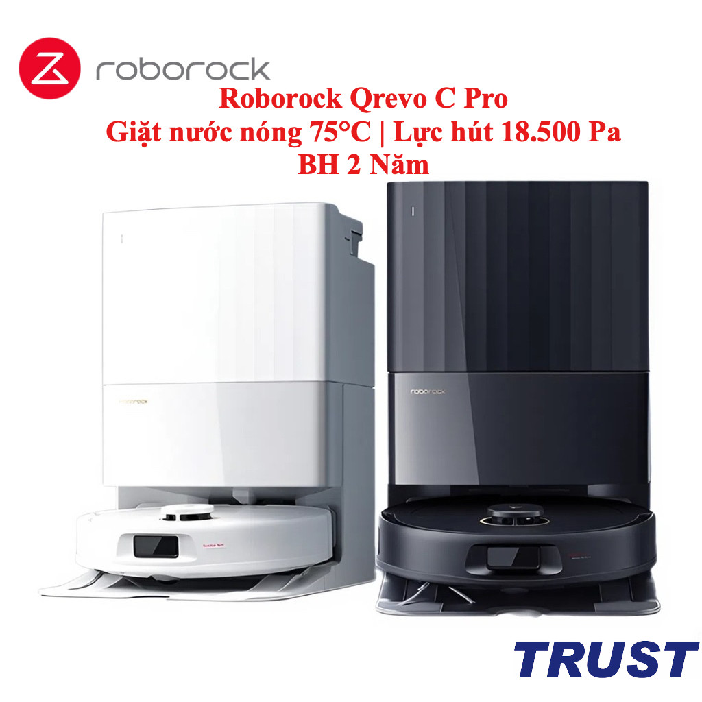 Roborock QRevo C Pro robot hút bụi lau nhà , Lực hút 18.500 Pa ,Công nghệ FlexiArm - Chính Hãng