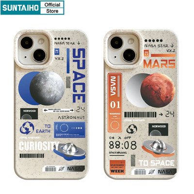 Suntaiho Vỏ Độc Đáo Khoa Học Viễn Tưởng Họa Tiết Hành Tinh Ốp lưng Iphone 15 14 12 13 11 Pro Max IP 7 8 Plus Iphon X Xs XR Xs Max Silicone Mềm Cao Cấp Chống Sốc Ốp Lưng