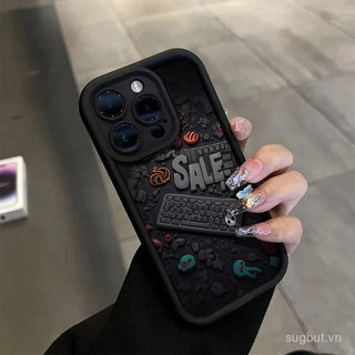 Niche Nghệ Thuật Độc Đáo Tàn Tích Bàn Phím Vỏ Điện Thoại iPhone Thích Hợp Cho iPhone 15 14 Pro Max 12 13 Pro Chống Sốc Max 7 Plus XS Max 8 Plus XR 11 Pro 13 15 Plus Vỏ Silicon Chống Sốc Chống Bụi OBFE