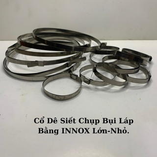 Cổ dê siết láp, đai buộc siết cao su chụp bụi láp, thước lái ô tô duc lịch, xe tải,....bằng innox chống gỉ 100%.
