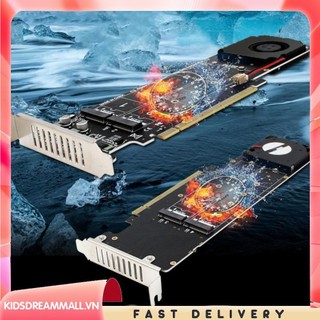 [Kidsdreammall.vn] Chìa khóa bảng điều hợp PCIeX16 sang M.2 4 NVME 4x32Gbps Hỗ trợ M.2 SSD 2280 / 60 / 42 / 30