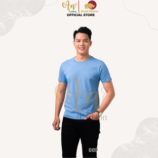  Áo Phông T-Shirt Unisex Màu Xanh Biển 100% Cotton, Thoáng Mát, Khàng Khuẩn, nhẹ - Gold Rhino
