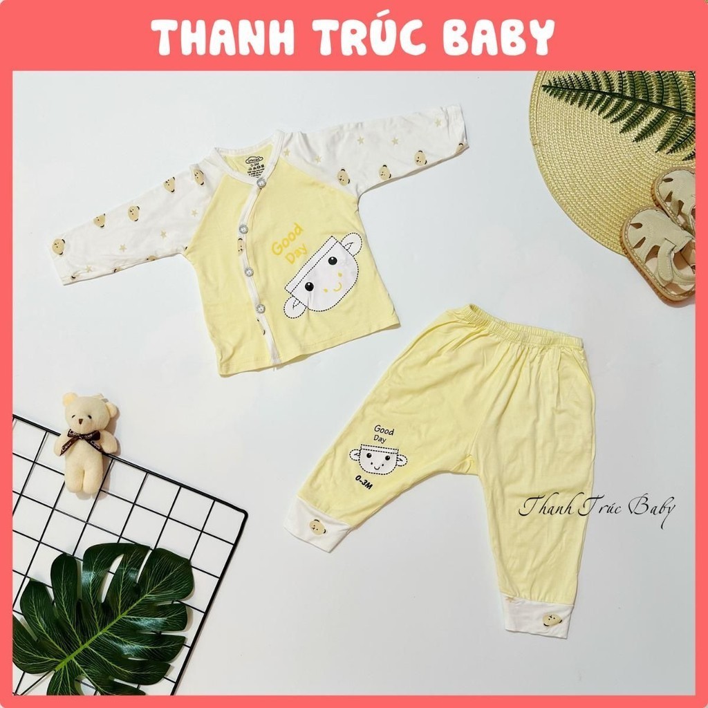 VT Kids - Bộ Quần Áo Sơ Sinh Dài Tay - Good Day - Chất Liệu Petit Mềm Mại