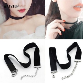 WAY2TOP Cổ Choker Nhung Nhiều Lớp Phong Cách Vintage