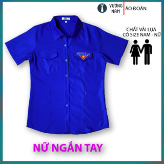 Áo sơ mi đoàn thanh niên Việt Nam chất lụa - kate màu xanh truyền thống VNO141