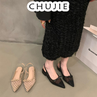 CHUJIE  dép sandal nữ đế cao giày cao gót nữ đi chơi giày sandal cao gót mũi hở mẫu mới Trẻ trung Thoáng khí Chất lượng cao Đệm êm FGL2470LIY 31Z240729
