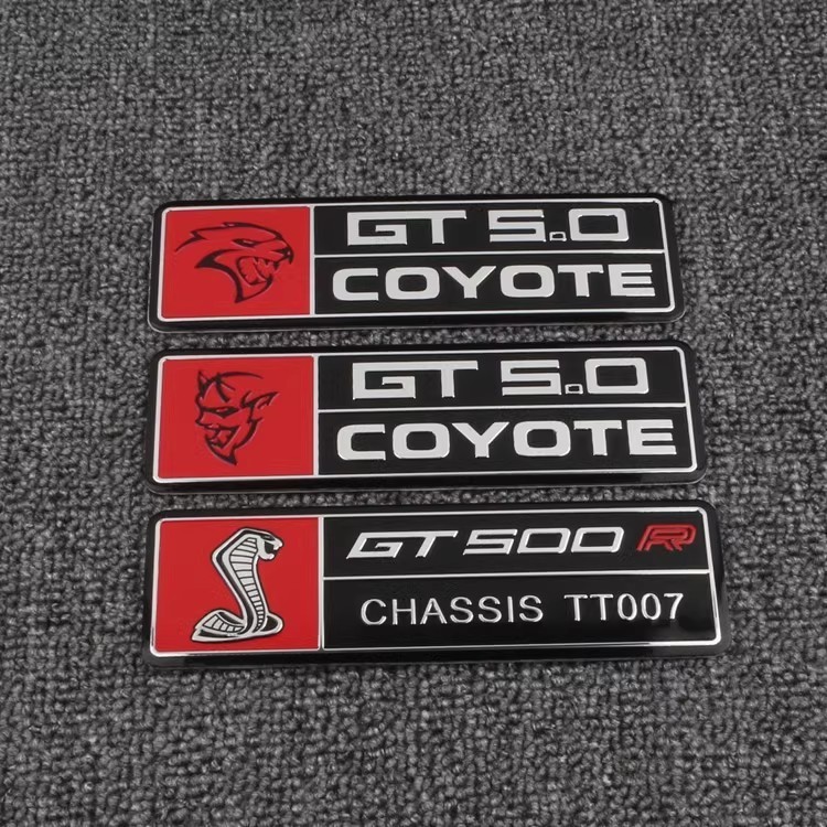 Thích hợp cho nhãn dán xe Ford Mustang Cobra, logo xe Dodge Challenger Hellcat, logo đuôi GT trang t