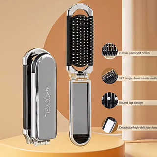 Elbbkg Bàn Chải Tóc Mini Gấp Massage Lược Đầu Massage Chống Tĩnh Điện Di Động Du Lịch Chải Tóc Cô Gái Lược Tóc Có Gương Mới