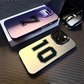 Ốp Lưng Cho iPhone 15 14 13 12 11 Pro Max XR X XS Max 7 8 Plus SE 2020 Bóng Đá Số May Mắn Bảy Và Mười Sang Trọng Mạ IMD Kim Loại Cứng Bảo Vệ Chống Sốc