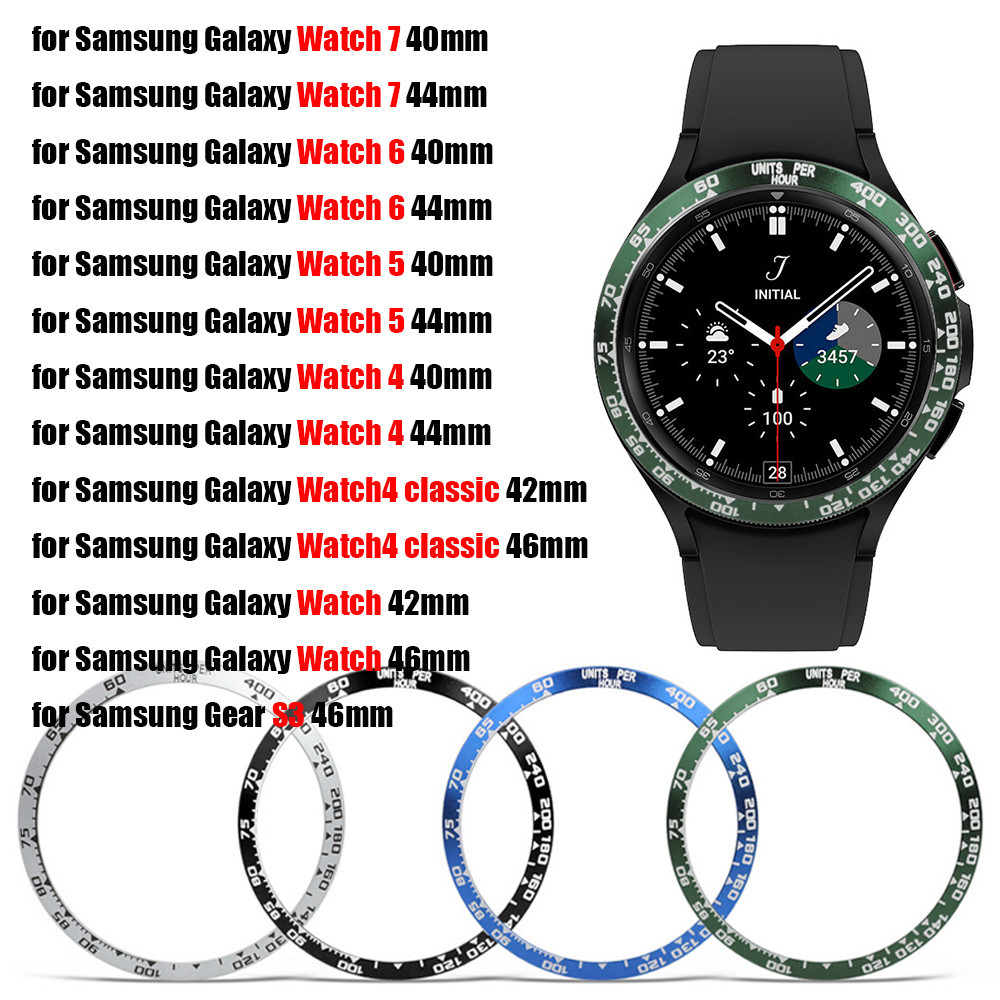 Vòng viền kim loại cho Samsung Galaxy Watch 7 6 5 4 40mm 44mm Vỏ dính ốp lưng cho Samsung Galaxy Wat