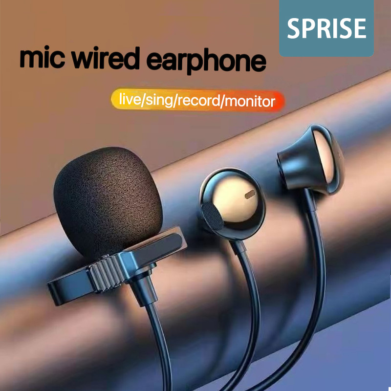 Sprise K10 Bass Có Dây Tai Nghe Có Lavalier Mic Khử Tiếng Ồn HiFi Live Tai Nghe Tai Nghe Tai Nghe Đa Năng 3.5mm / TypeC