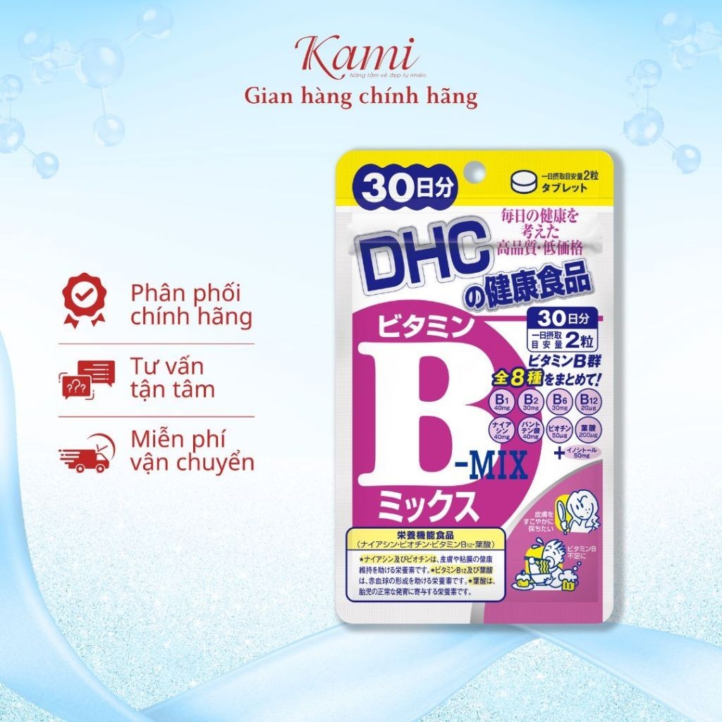 Viên Uống Vitamin B Tổng Hợp DHC Nhật Bản gói 30 ngày 30 viên bổ sung 8 loại vitamin B tốt cho sức khỏe và sắc đẹp