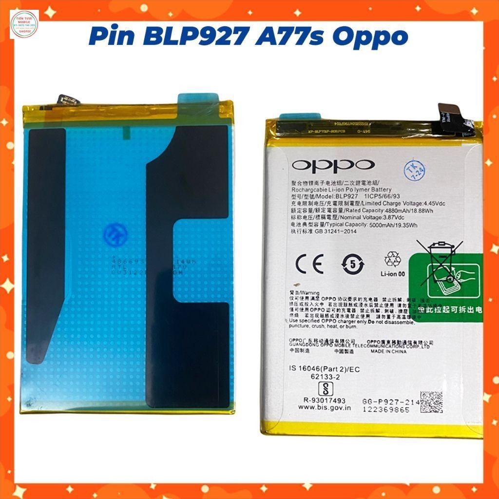 Pin BLP927 A77s Oppo pin mới chất lượng cao, bảo hành lâu dài, bao test