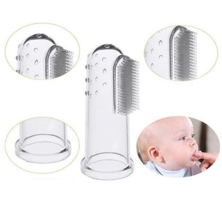 Tưa lưỡi xỏ ngón Silicon đầu mềm đánh răng cho bé từ 0-3 tuổi