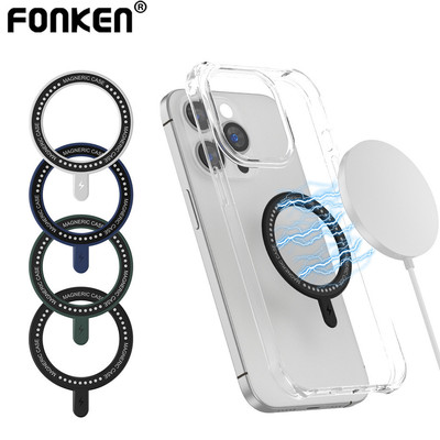 Fonken Mgsafe Miếng Dán Vòng Cho Bộ Chuyển Đổi Từ Tính Mgsafe Phụ Kiện Sạc Không Dây Cho IPh 14 / 13 / 12 Pro Max Vòng Thép