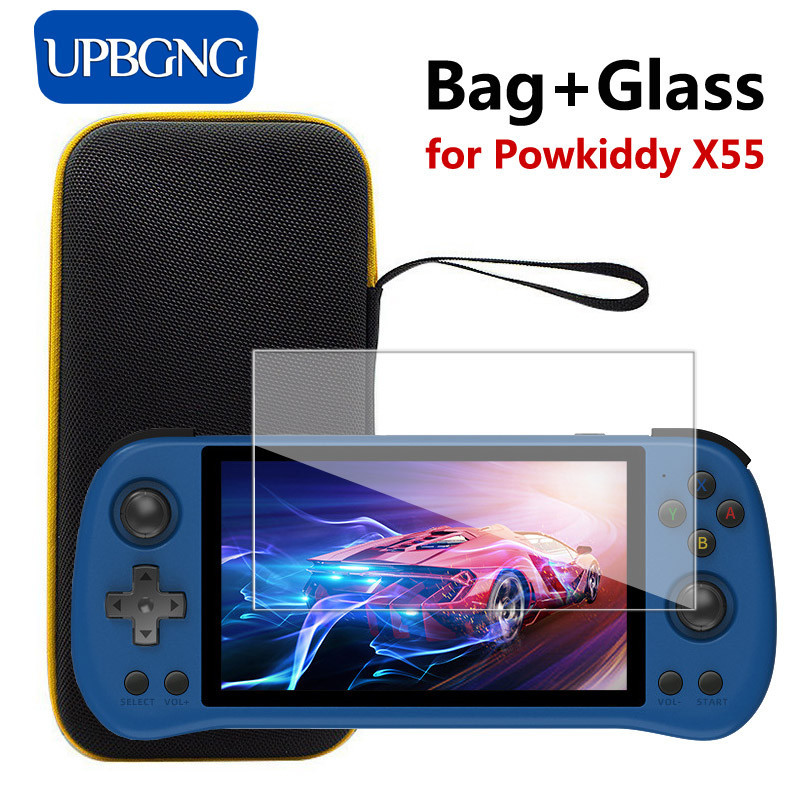 Kính + Túi đựng cho Phim bảo vệ màn hình Powkiddy X55 & Vỏ di động EVA cho phụ kiện bảo vệ Powkiddy 