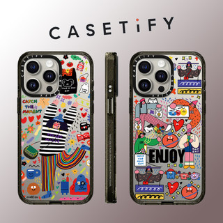 Casetify Graffiti tận hưởng Happy girl Vỏ điện thoại Acrylic chống sốc trong suốt cho iPhone 15 Pro Max 14 Plus 13 ProMax 12 12Pro Vỏ bảo vệ cứng bằng điện thoại chống sốc