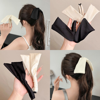 Haimeikang Mới Satin Thỏ Tai Nơ Chuối Kẹp Nữ Lưng Đầu Tính Khí Dọc Đuôi Ngựa Kẹp Tóc Mũ Đội Đầu