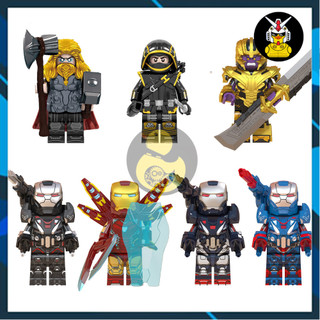 V001-V007  Mô Hình Siêu Anh Hùng Đồ Chơi Lắp Ráp Super Hero Thor Iron Man Thanos War Machine Hawkeye Ronin