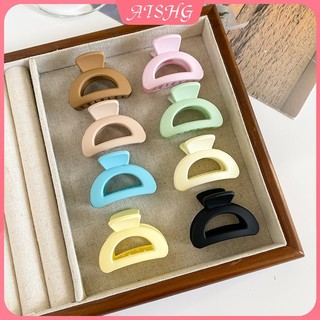 AISHG Màu Kẹo Rỗng Hình Bán Nguyệt Tóc Nhỏ Trượt Mờ Nữ Cá Mập Kẹp Phụ Kiện Tóc