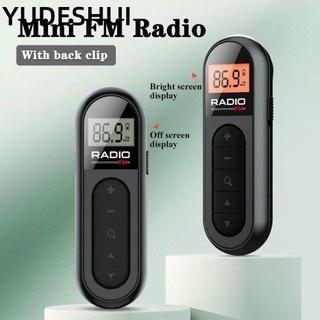 YUDESHUI Đài FM bỏ túi Mini, Màn hình LCD có thể sạc lại Bộ thu vô tuyến di động, Bộ sạc Mini Type-c ngoài trời 76-108MHZ