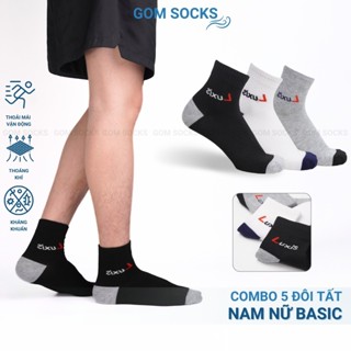  Combo 5 đôi tất nam nữ cao cổ GOM SOCKS vớ thể thao cổ cao chất cotton mềm mại thoáng khí không xù - LUXIS-LD-S06-CB5 