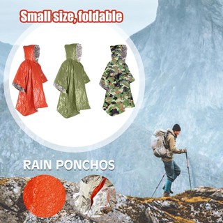 Áo mưa chống nước khẩn cấp Poncho có thể tái sử dụng Áo mưa chống thời tiết nhẹ Chăn khẩn cấp herazvn