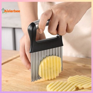 Aislerbee Sharp Blade Máy cắt khoai tây lực dọc Dễ dàng làm sạch Cắt khoai tây chiên gợn sóng bằng thép không gỉ Tay cầm tiện dụng Máy thái nếp nhăn cho cửa hàng Burger
