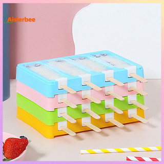 Aislerbee 1 Bộ Khuôn Làm Đá Pop Chi Tiết Chính Xác DIY Thủ Công Nhựa Dễ Dàng Phát Hành Máy Làm Kem Có Nắp Đồ Gia Dụng