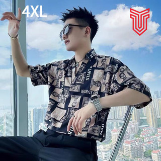 Short Sleeve Shirt Man V-neck Trendy Fashiong INS Design High-Grade
