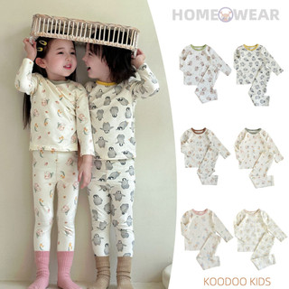 Bộ đồ ngủ trẻ em hoạt hình dễ thương - Đồ ngủ mềm mại và co giãn cho mùa thu đông