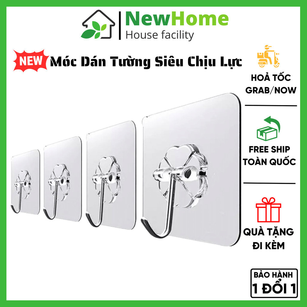 Móc Dán Tường Trong Suốt Chịu Lực Tốt Treo Tường Chắc Chắn - Siêu Dính.