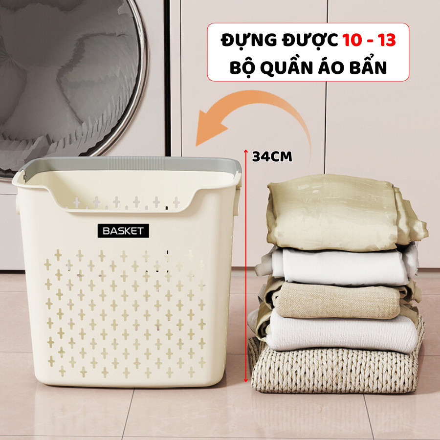 Giỏ Đựng Quần Áo Bẩn 2 Kích Thước, Giỏ Đựng Đồ Giặt Kèm Khay Nhỏ Để Đồ Lót Q048 | BigBuy360 - bigbuy360.vn