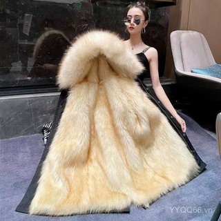 Áo khoác cho nam và nữ cùng một phong cách mùa đông, áo khoác lông cáo dài giữa mùa đông, áo khoác dịch vụ khách hàng, lớp lót lông có thể tháo rời, Ưu Đãi Đặc biệt mới