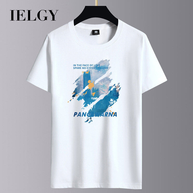 IELGY [s-6XL] CottonIELGY [s-6XL] Áo thun nam mùa hè Áo cổ tròn dáng rộng mới
