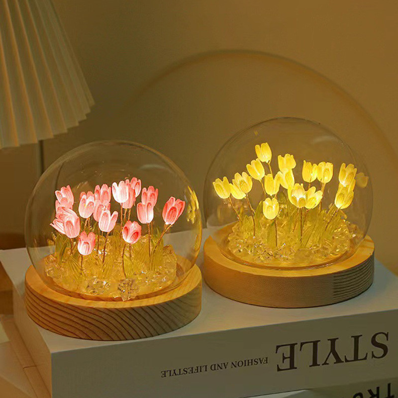 Tulip Đèn Ngủ DIY Handmade Chất Liệu Gói Phòng Ngủ Không Khí Đèn Ornanment Sinh Nhật Lễ Tình Nhân Ng
